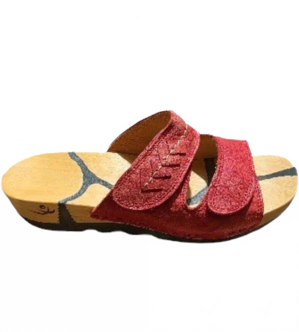 NEW WOOCCOLI women's barbara slide sandal in red